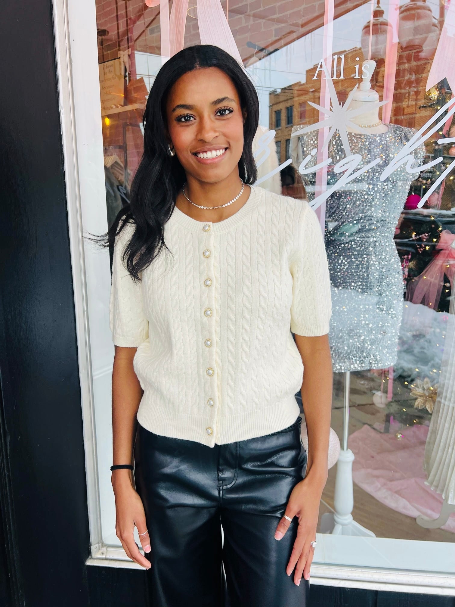 Pearl Lane Cable Knit Cardigan