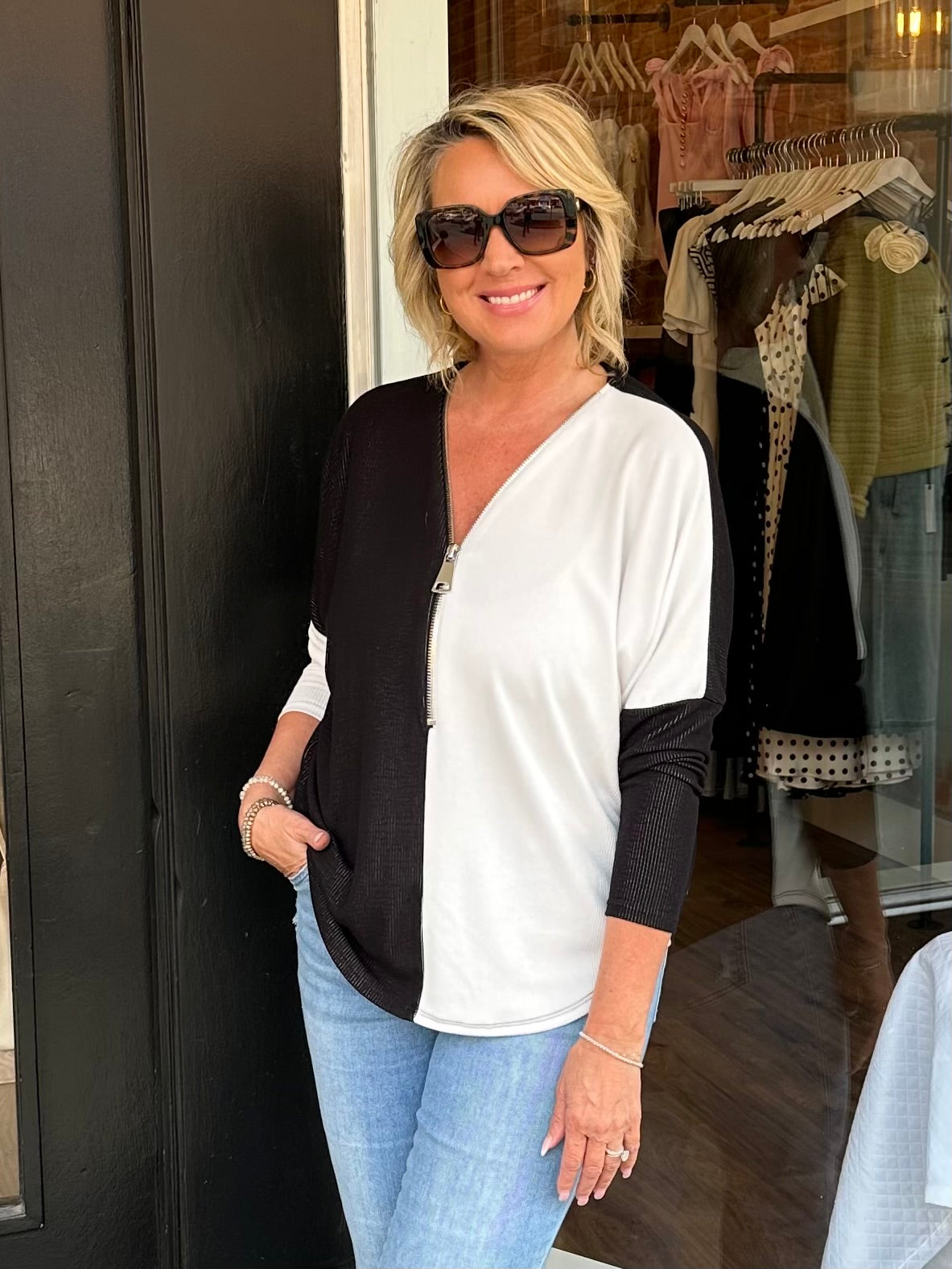 Bestselling Colorblock Zip Top