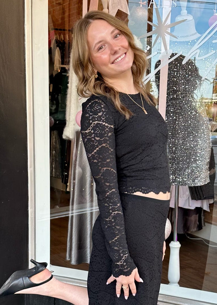 Aurora Lace Top Black