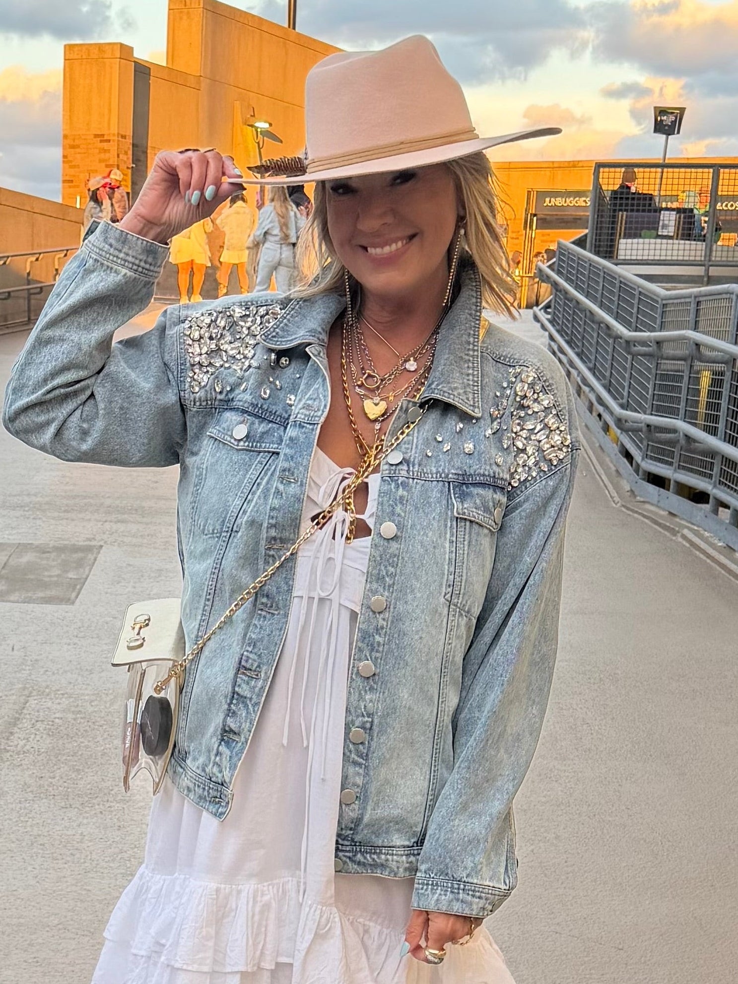 Janette Rhinestone Denim Jacket