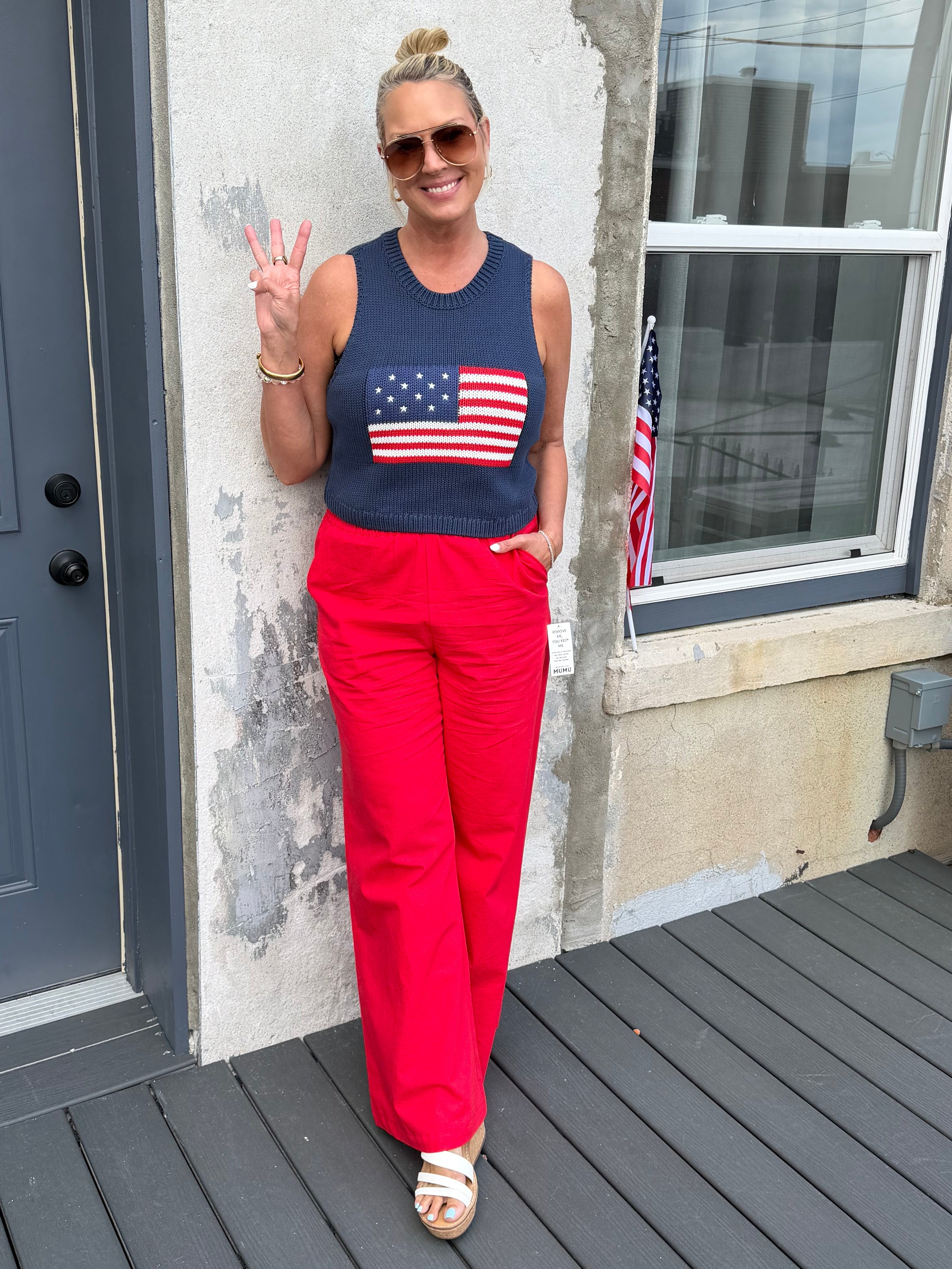Milo Navy Flag Top