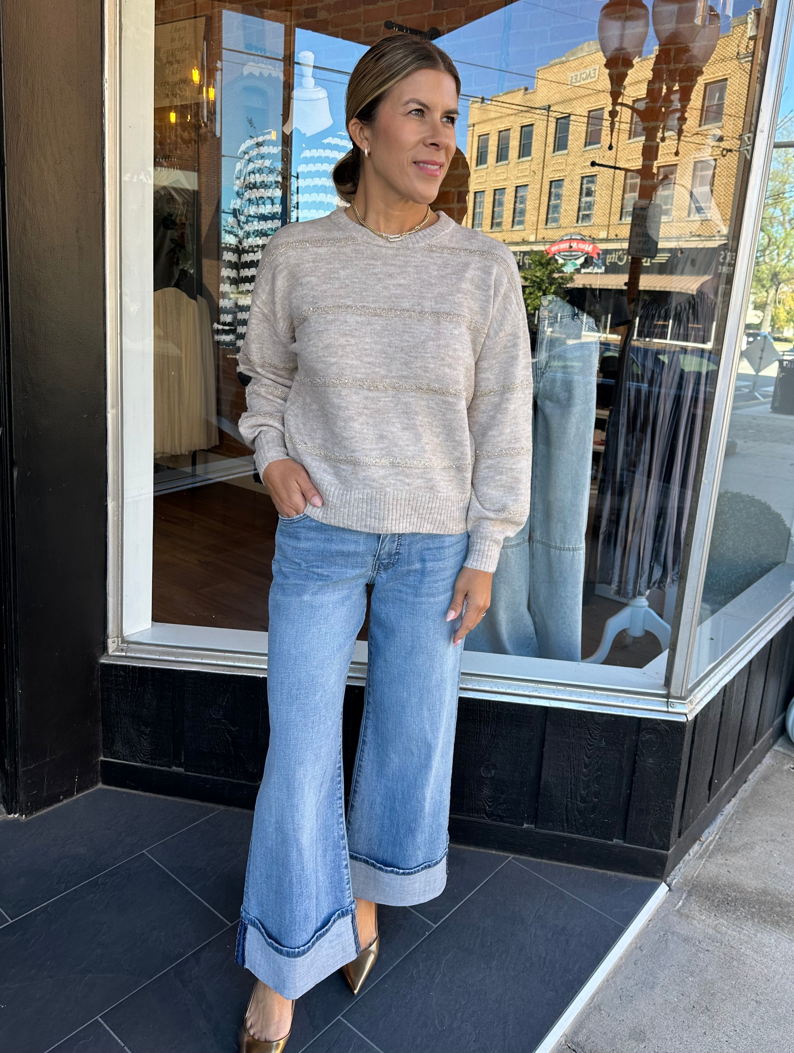 Camilla Sequin Stripe Sweater