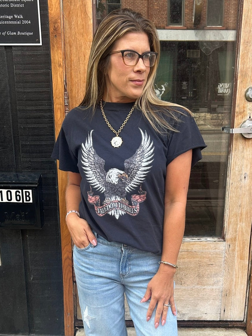 Freedom Side Slit Graphic Tee