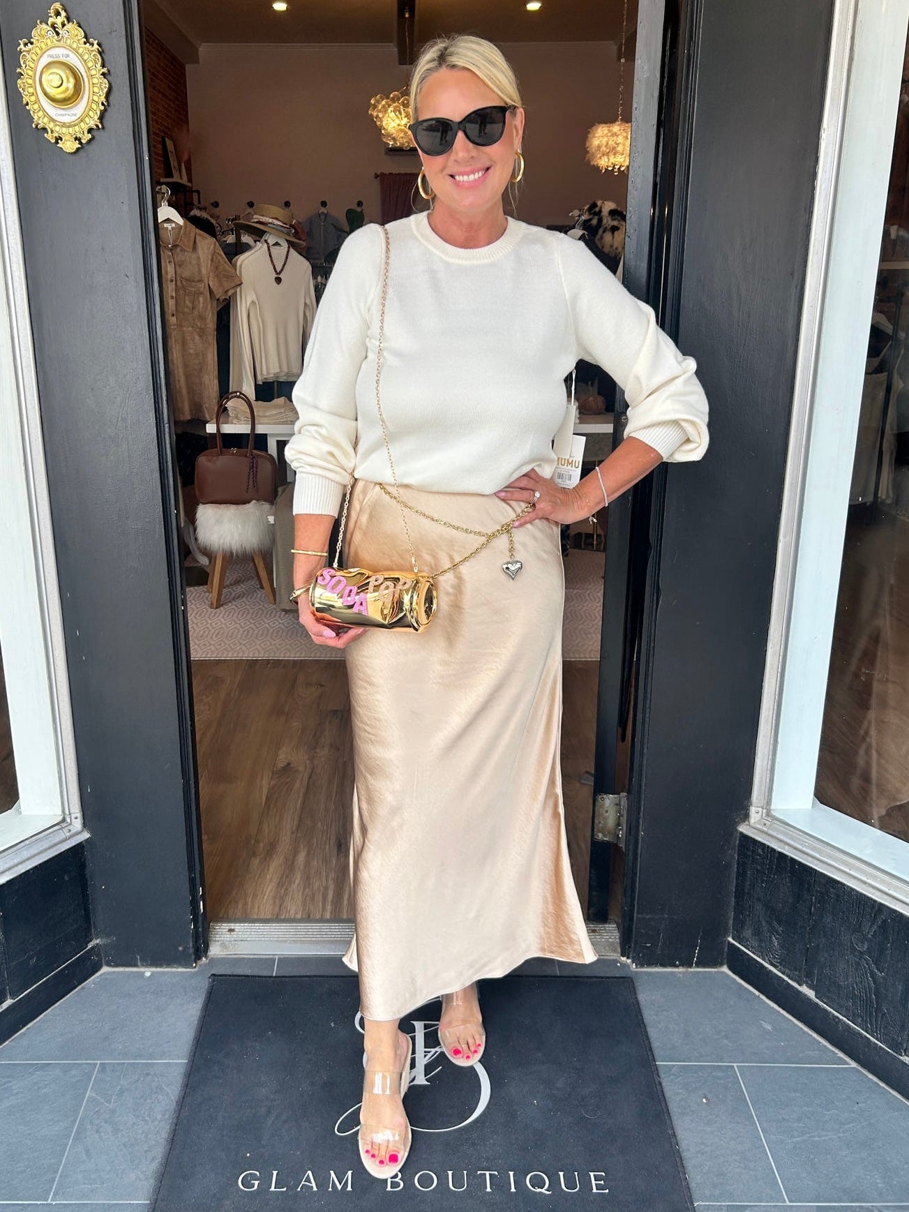 Tammi Twofer Maxi Champagne Dress