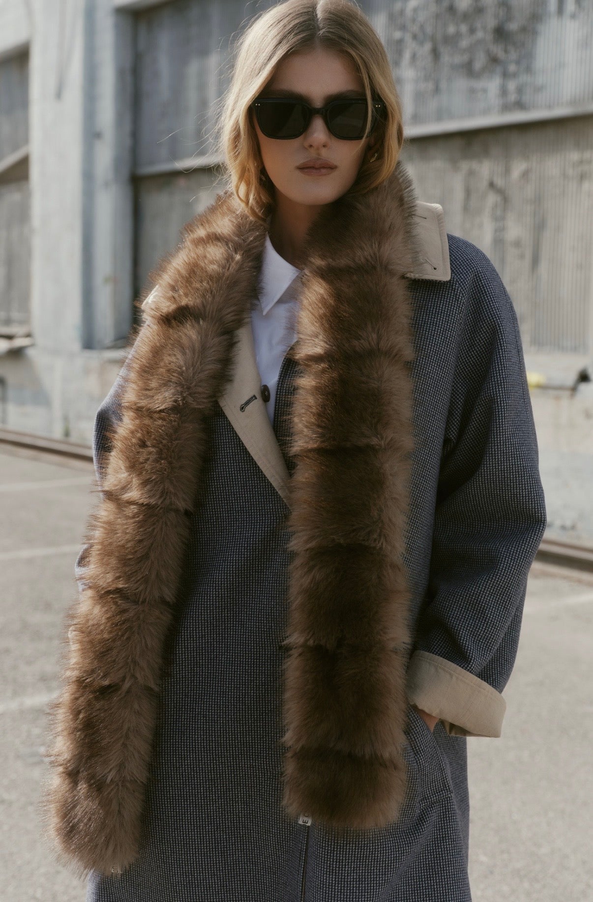 Long Faux Mink Scarf