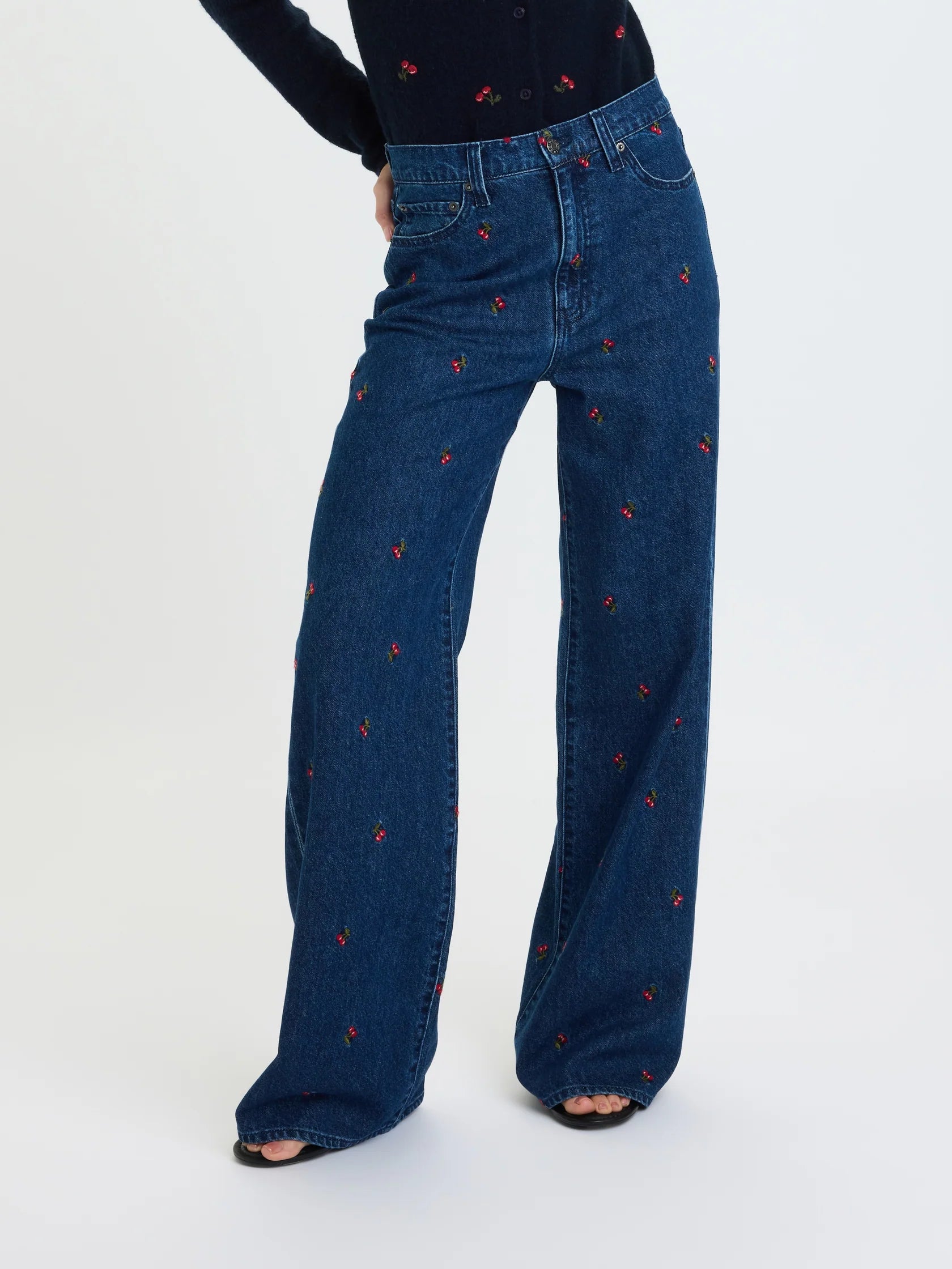 Far Out High Rise Wide Leg Jean- Cherry