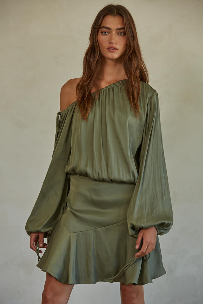 Satin Asymmetrical Dress - Final Sale