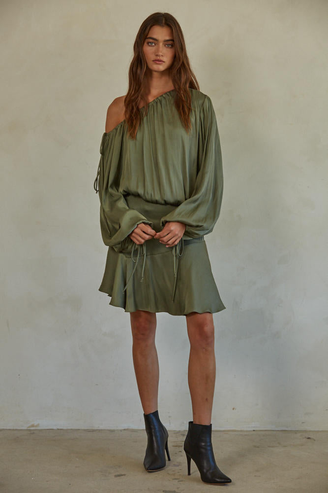 Satin Asymmetrical Dress - Final Sale