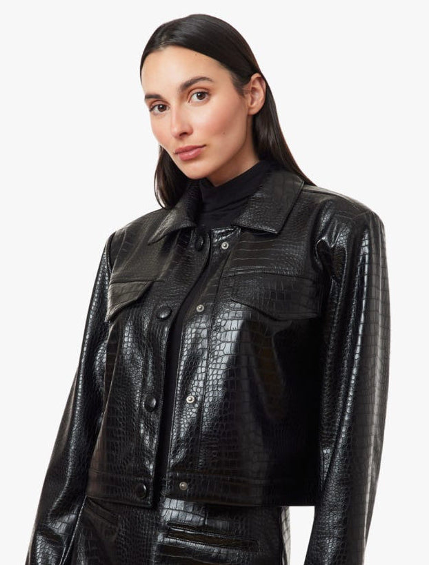 Alex Faux Crocodile Shrunken Jacket