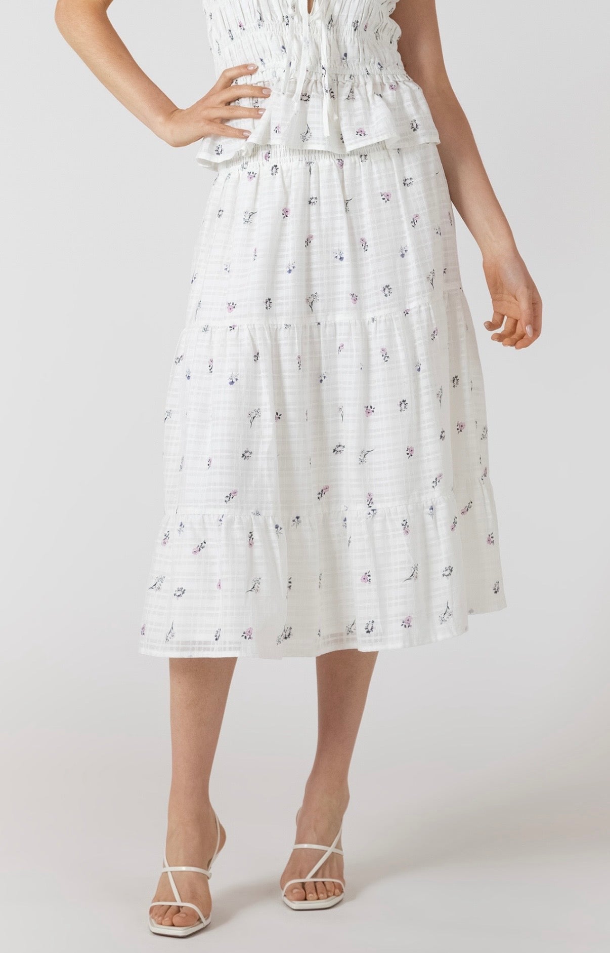 Dainty Roses Midi Skirt