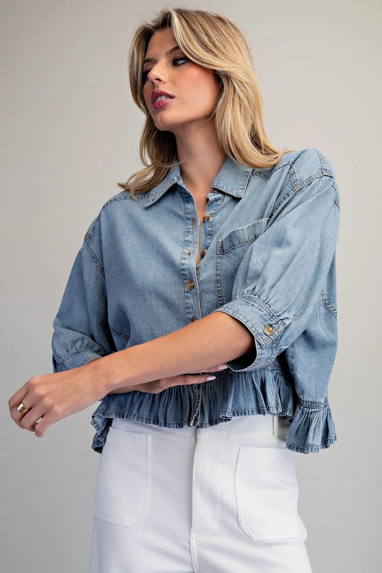 Macy Chambray Top