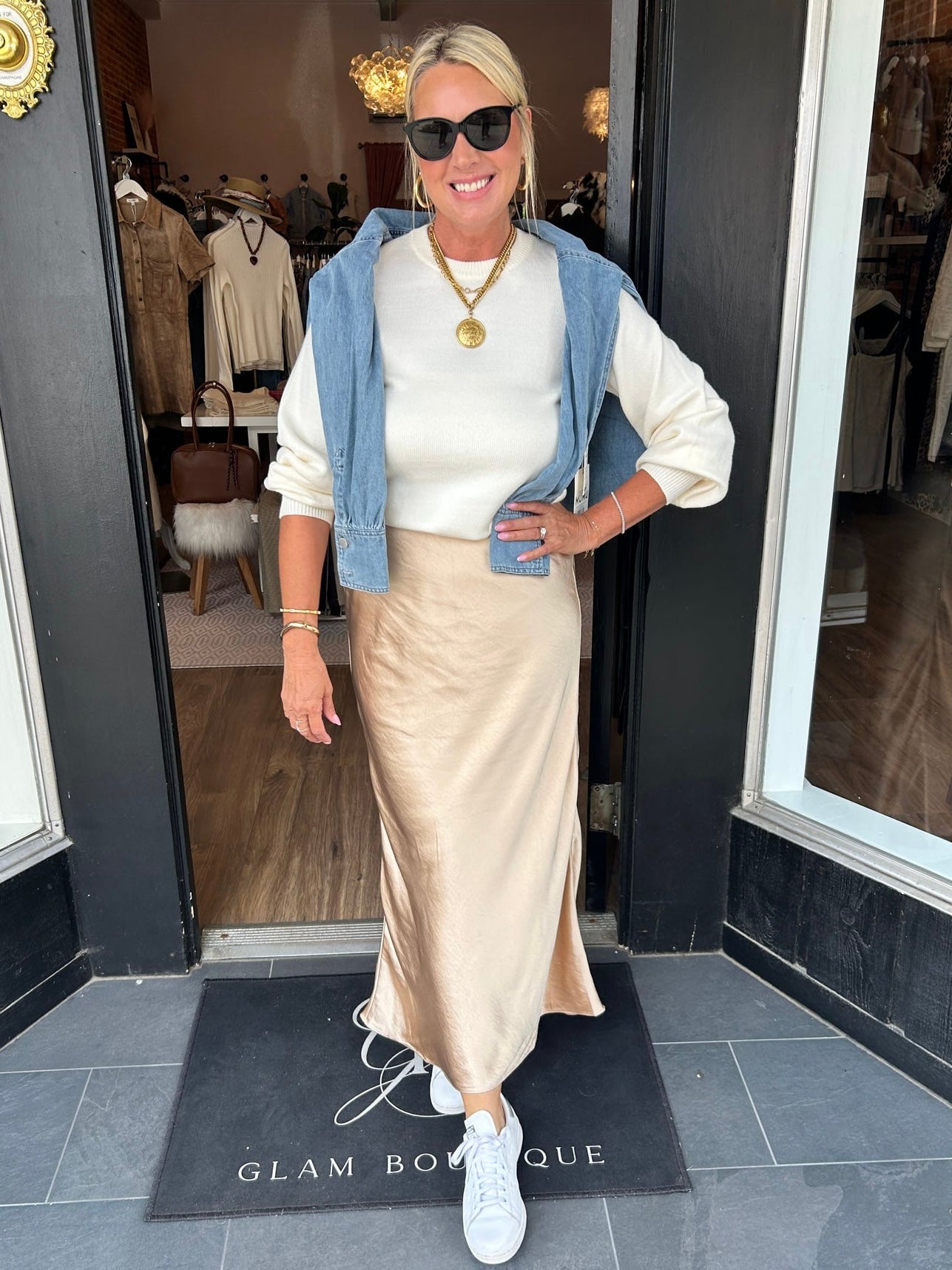 Tammi Twofer Maxi Champagne Dress