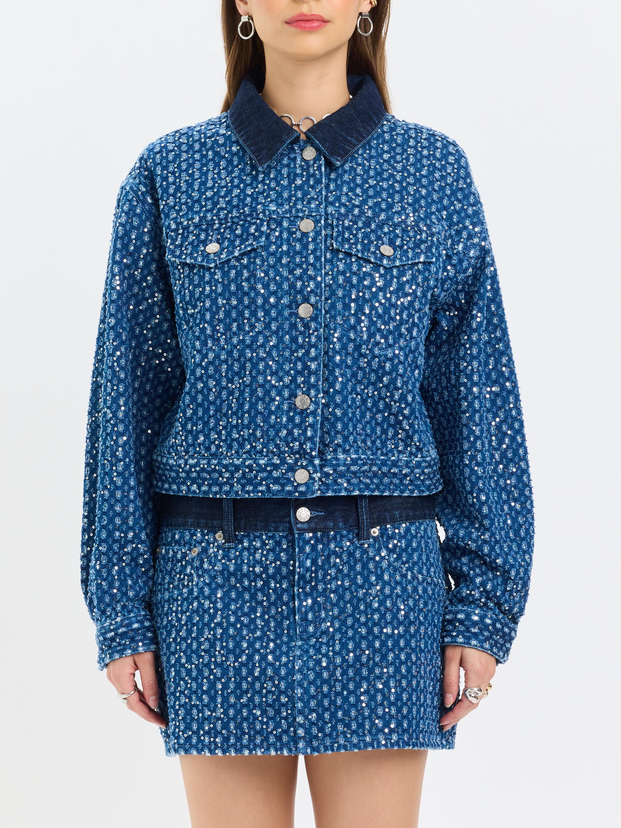 Del Mar Cropped Trucker Jacket