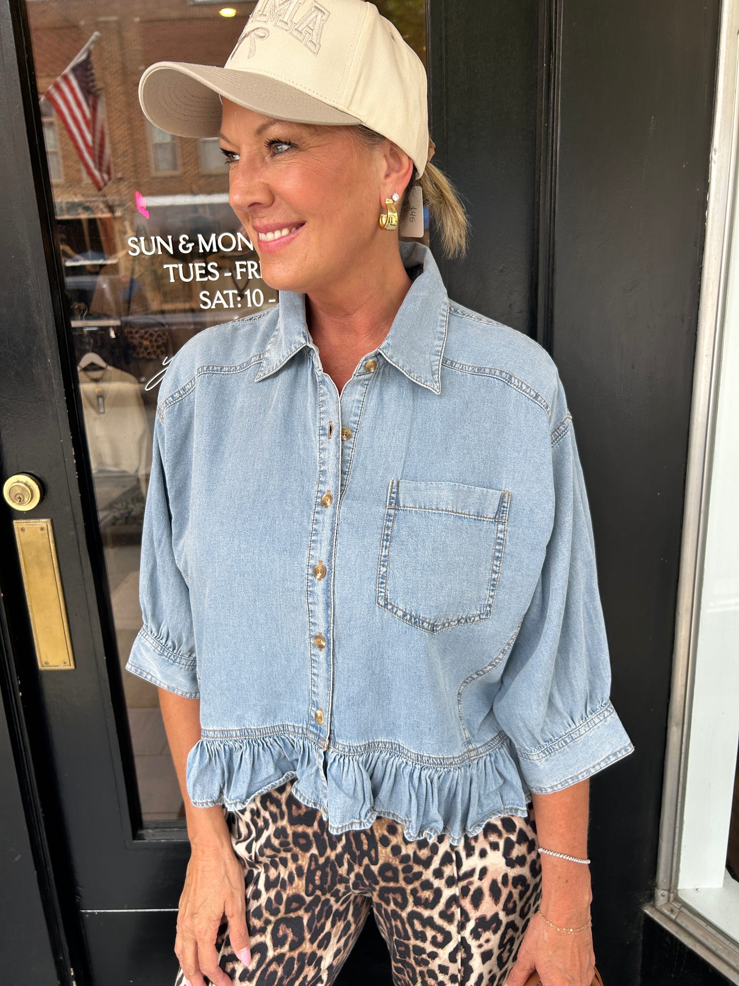 Macy Chambray Top
