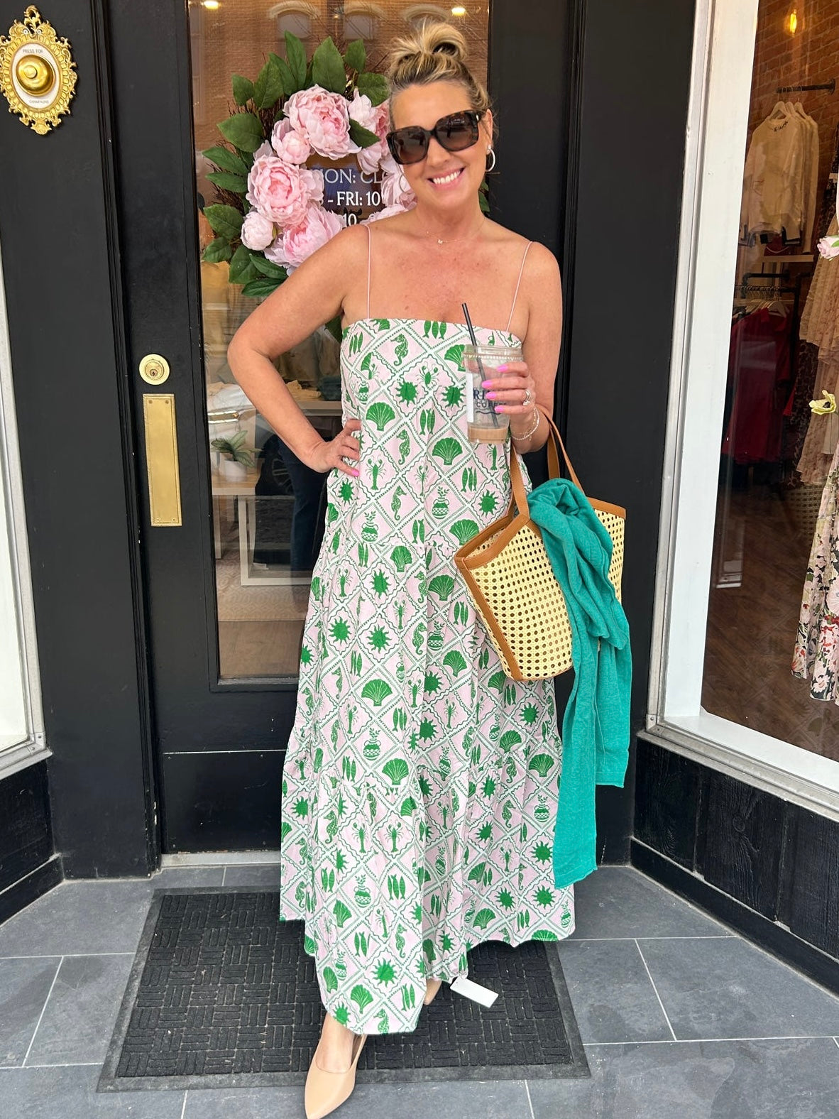 Long Weekend Maxi Dress Coastal Collage