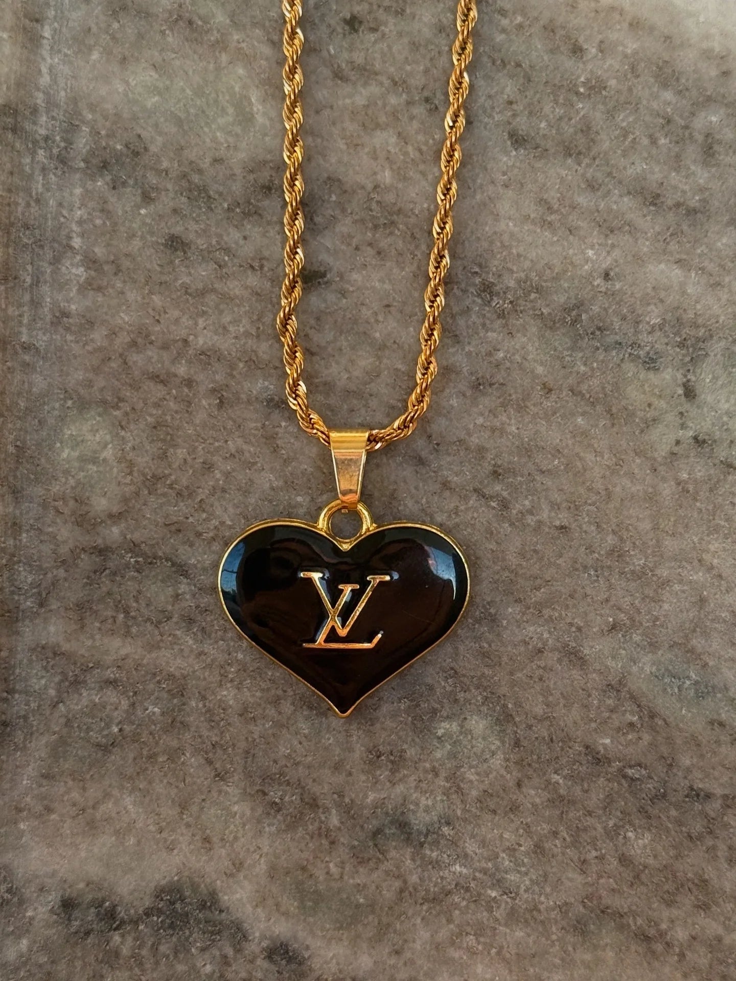 Black Heart LV Pendant