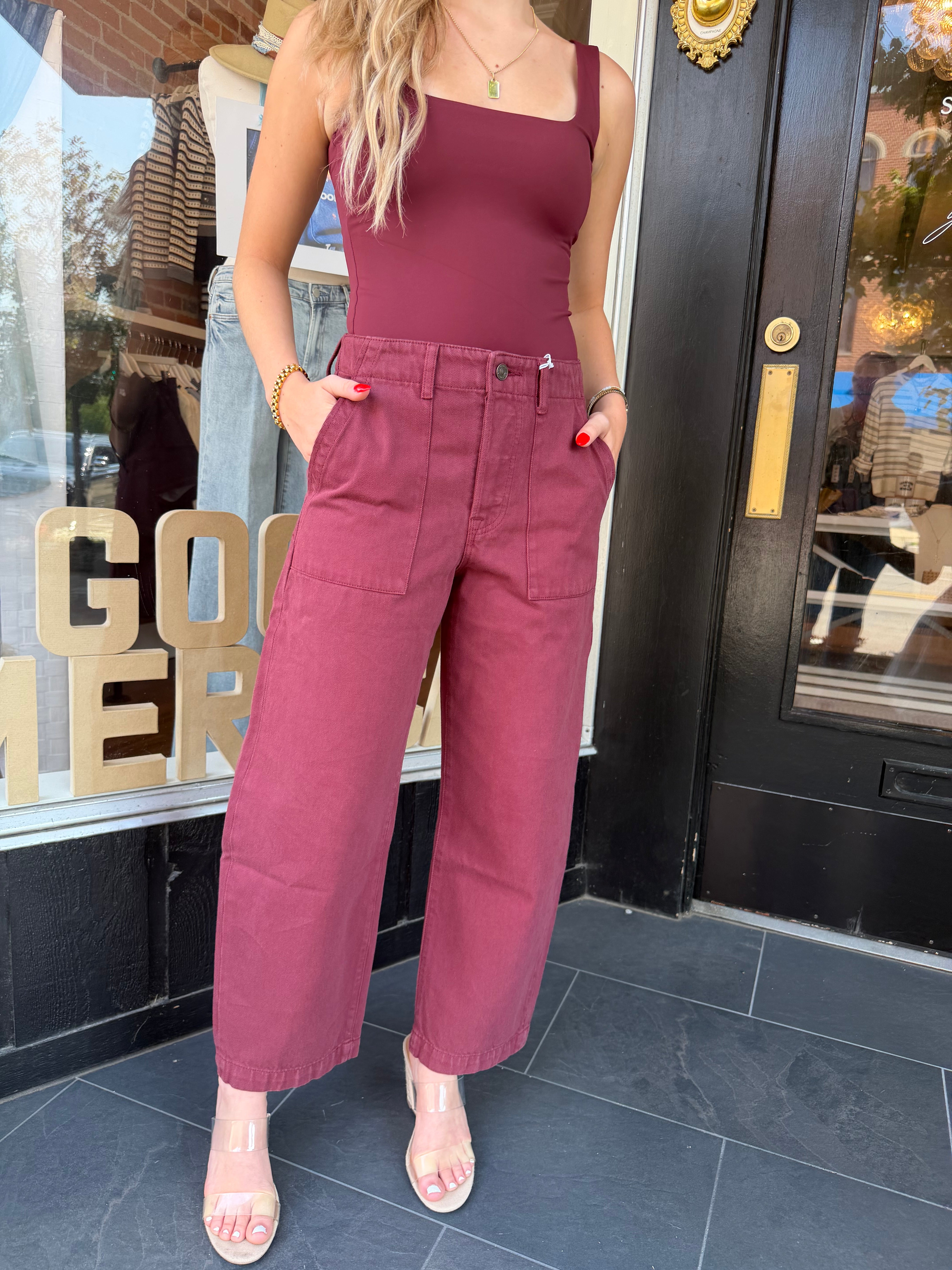 Sculpting Modern Tank Bodysuit: Berry Noir