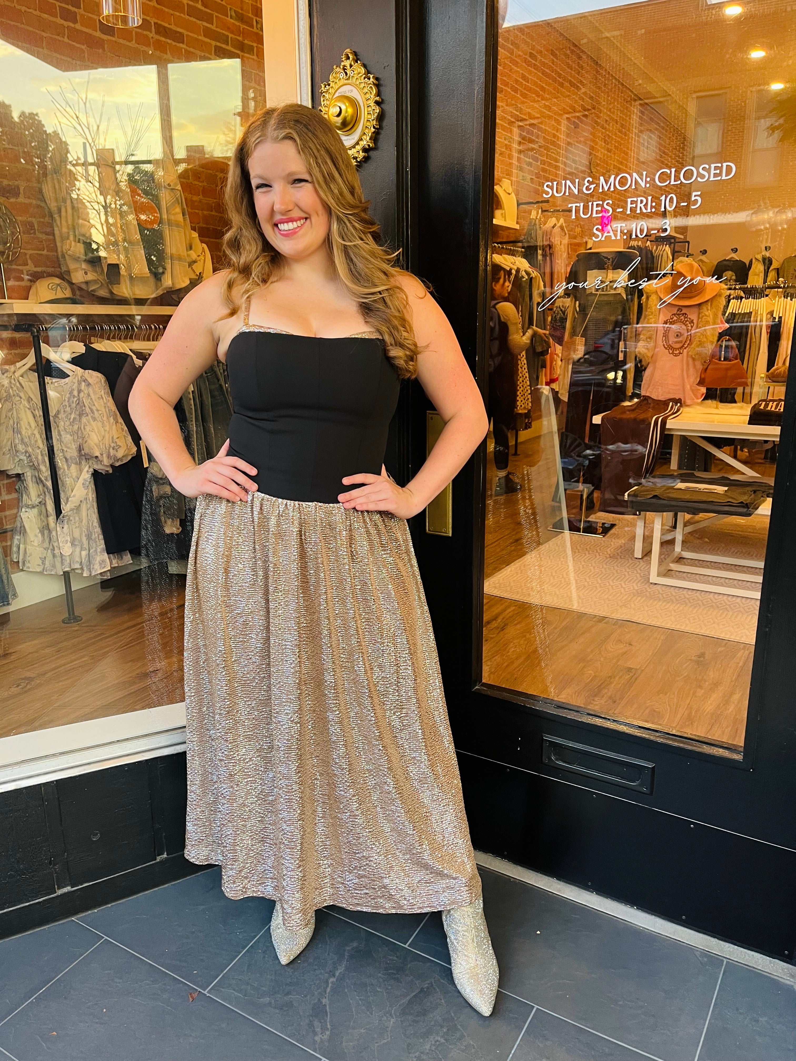 Hepburn Midi Dress Silver Confetti