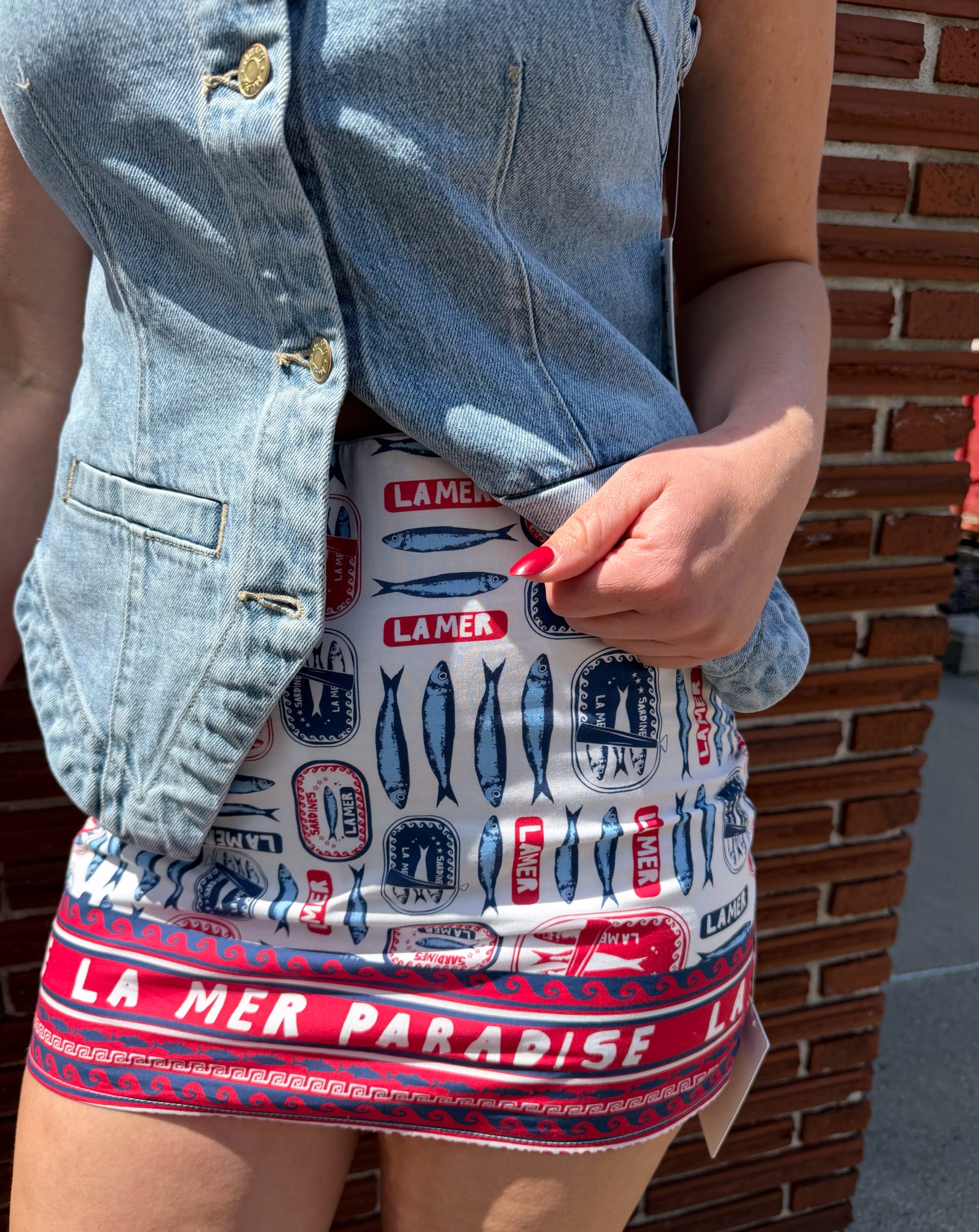All Night Skort Sardine Border