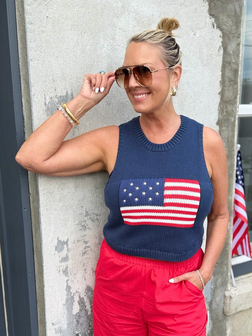 Milo Navy Flag Top