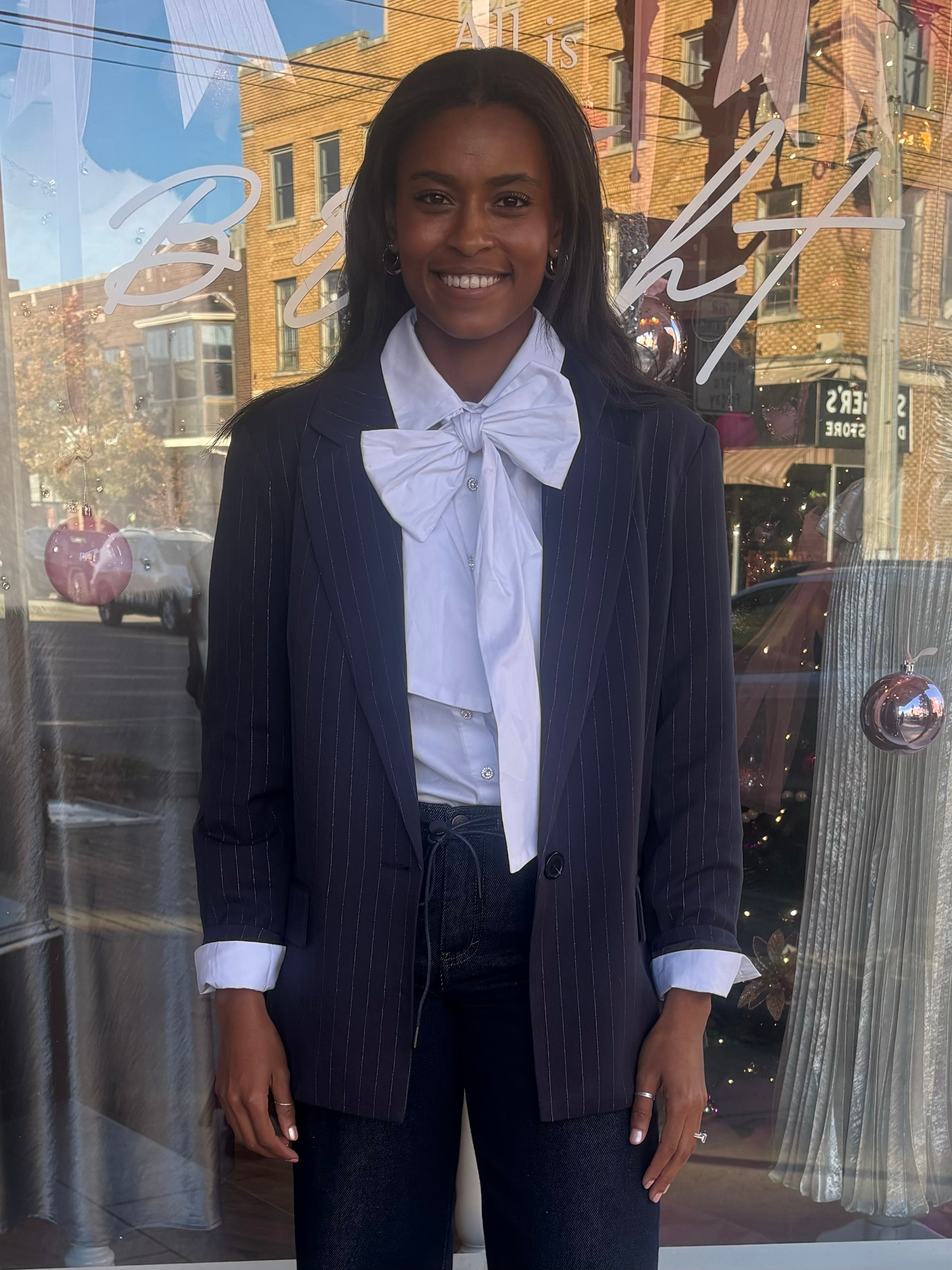 Sloane Pinstripe Blazer