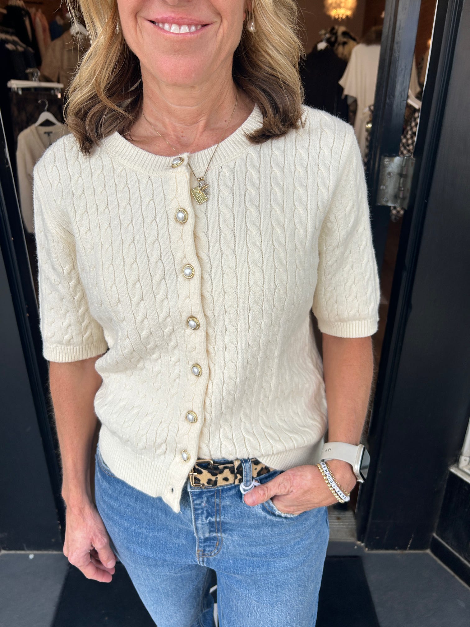 Pearl Lane Cable Knit Cardigan