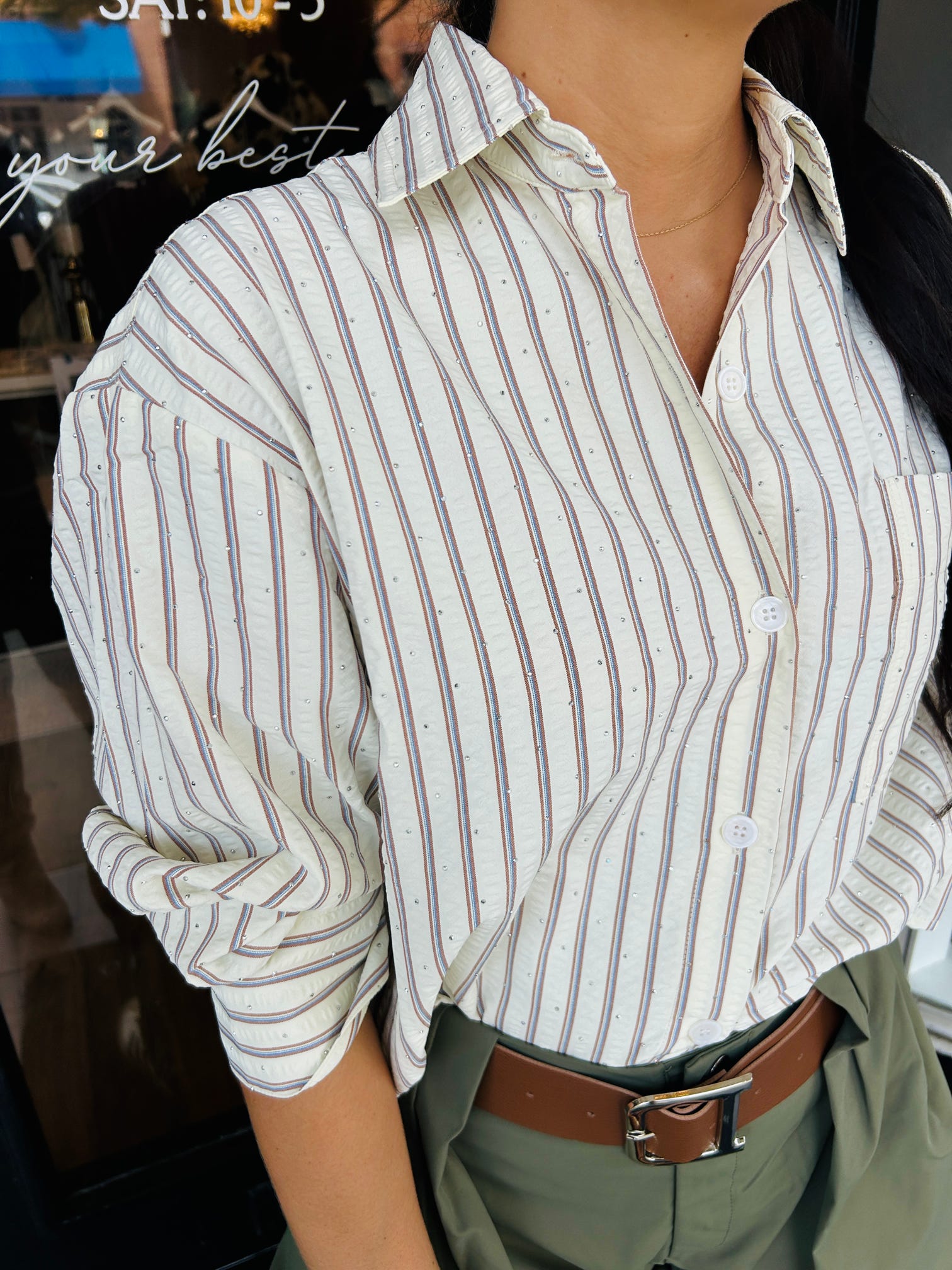 Sydney Embroidered Stripe Top