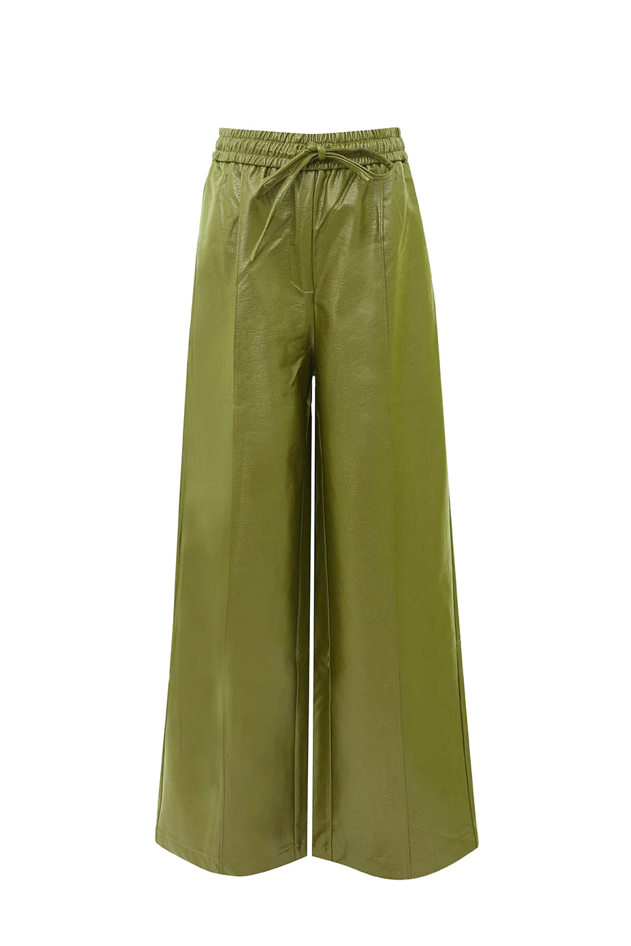 FINAL SALE Allen Olive Faux LeatherTrousers
