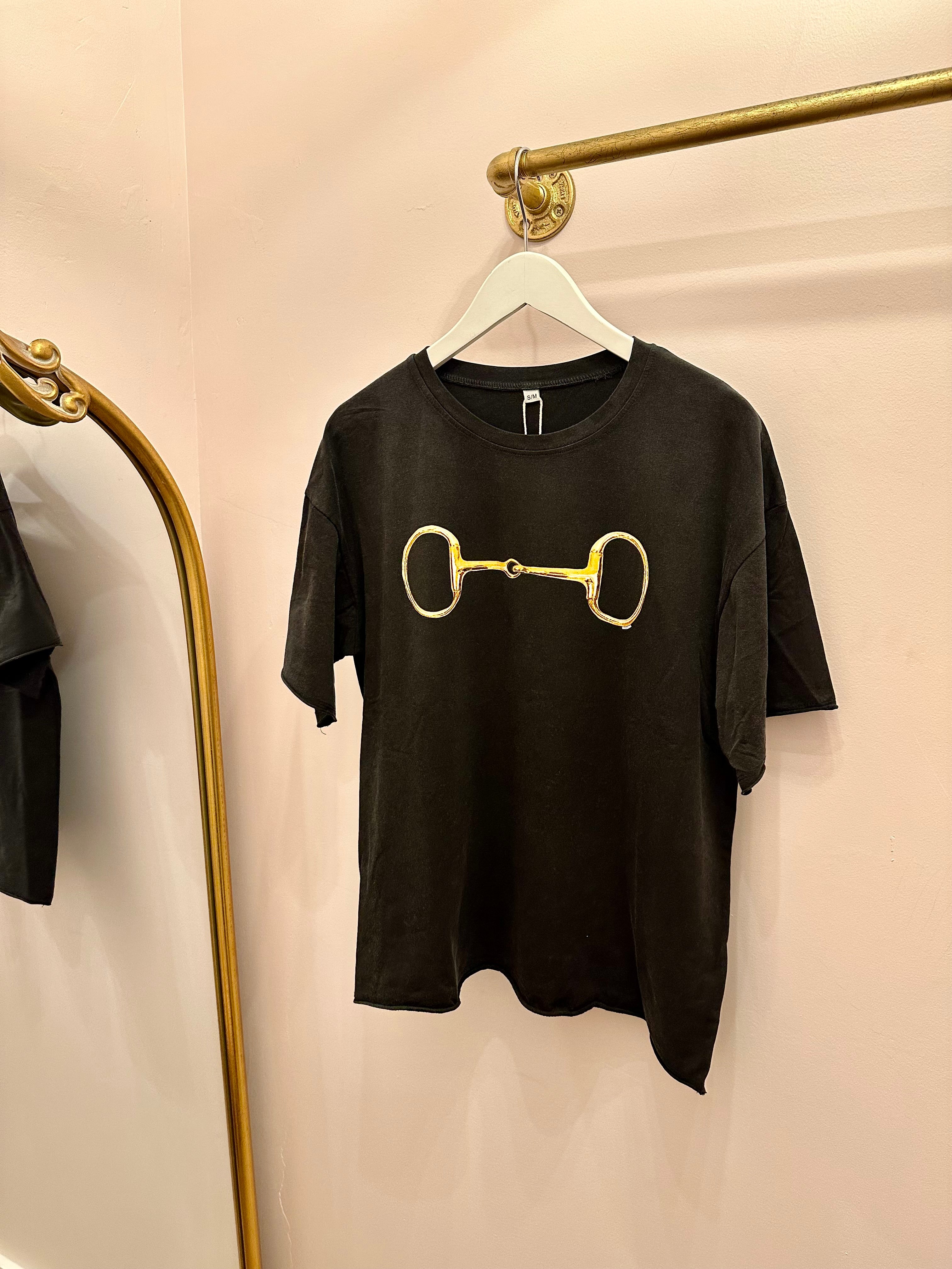 Gold Horse Bit Boxy Tee