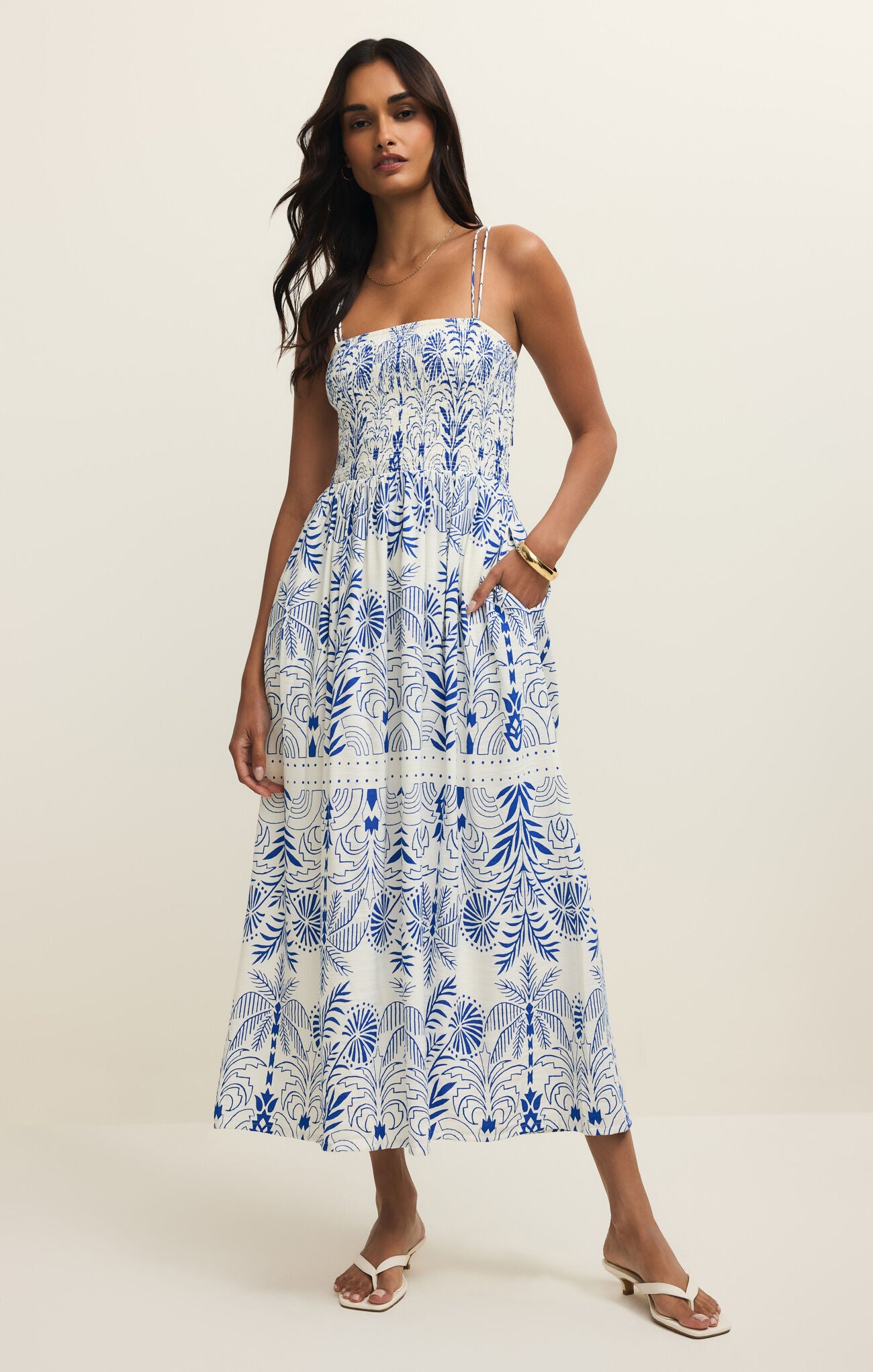 Nadine Palm Maxi Dress Nautical