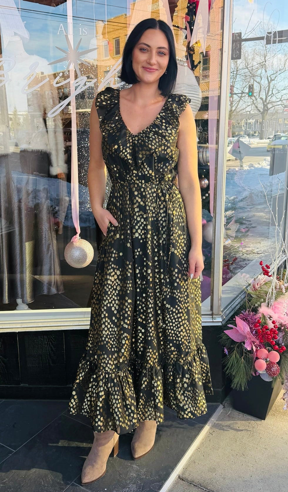 Lacey Ruffle Maxi Dress