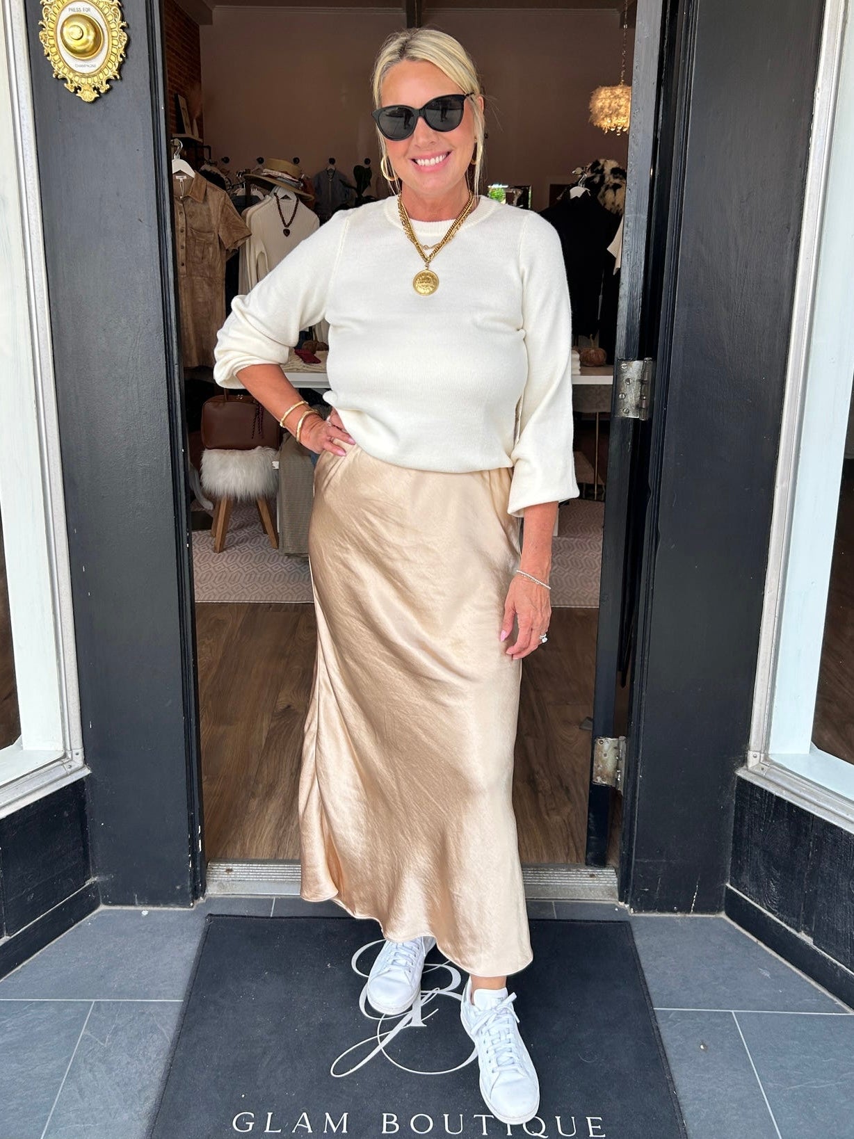 Tammi Twofer Maxi Champagne Dress