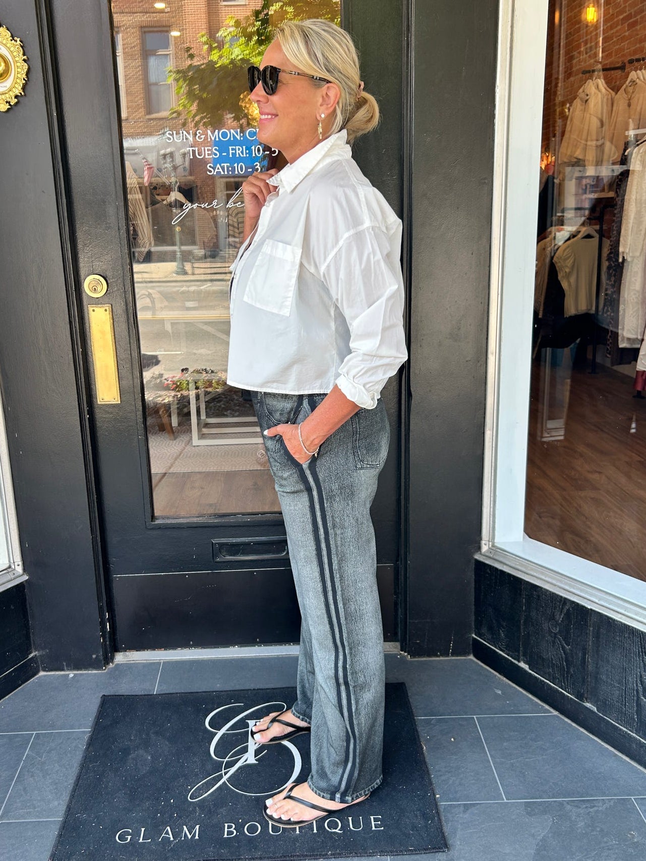 Faux Jean Track Pant