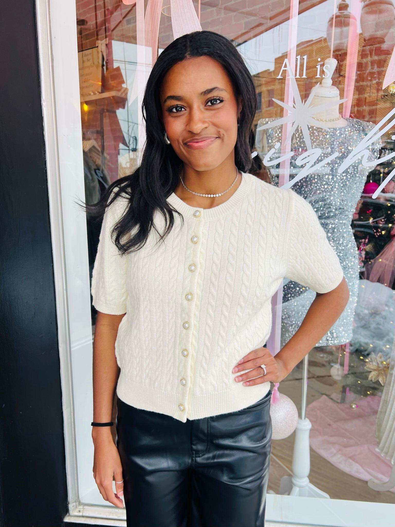 Pearl Lane Cable Knit Cardigan