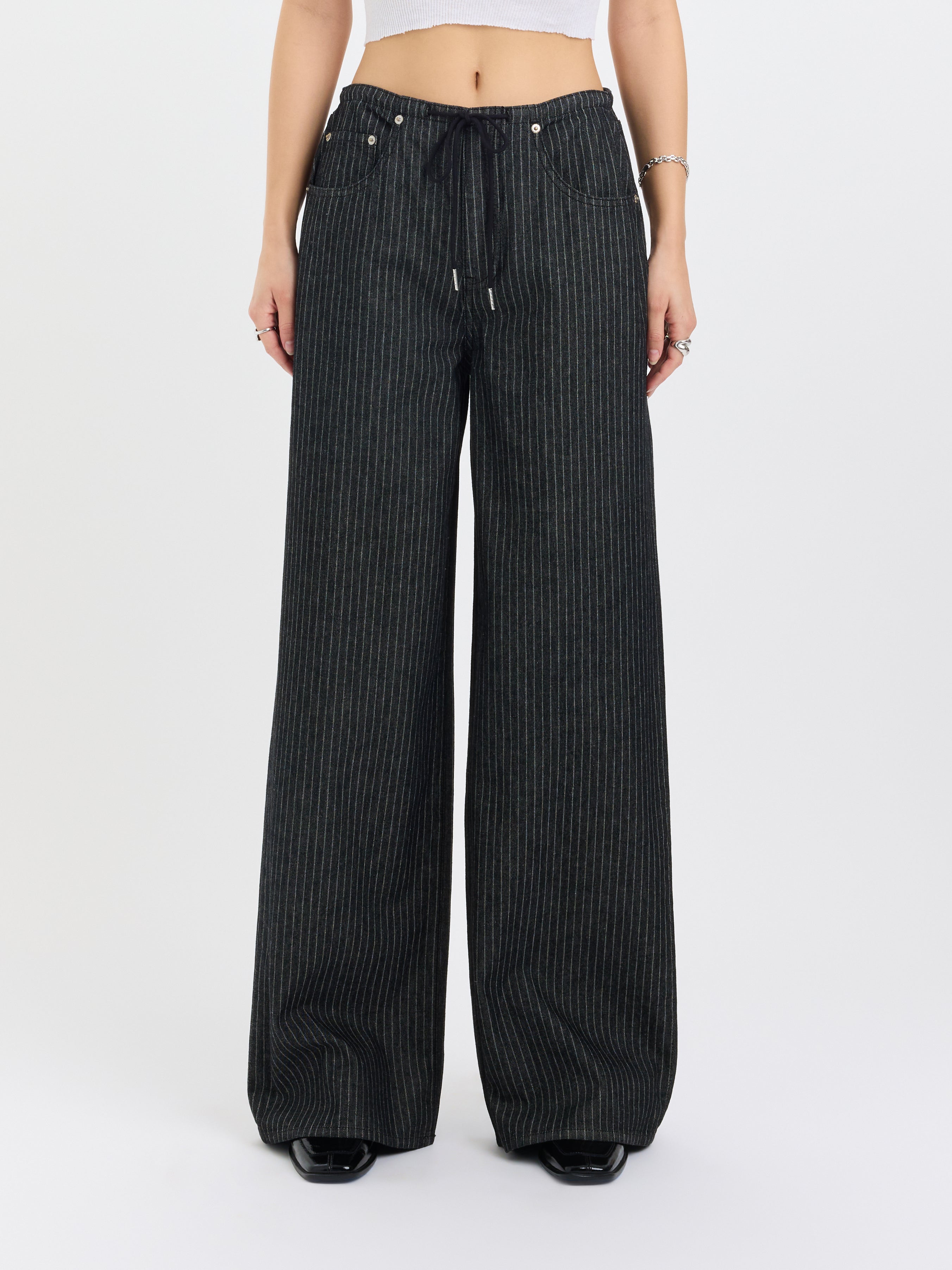 Madison Mid-Rise Wide-Leg Drawstring