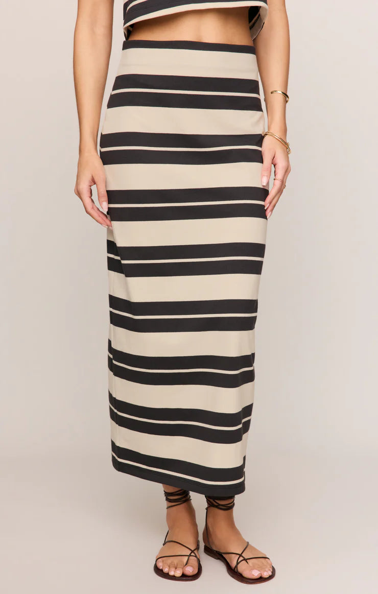Gail Stripped Midi Skirt