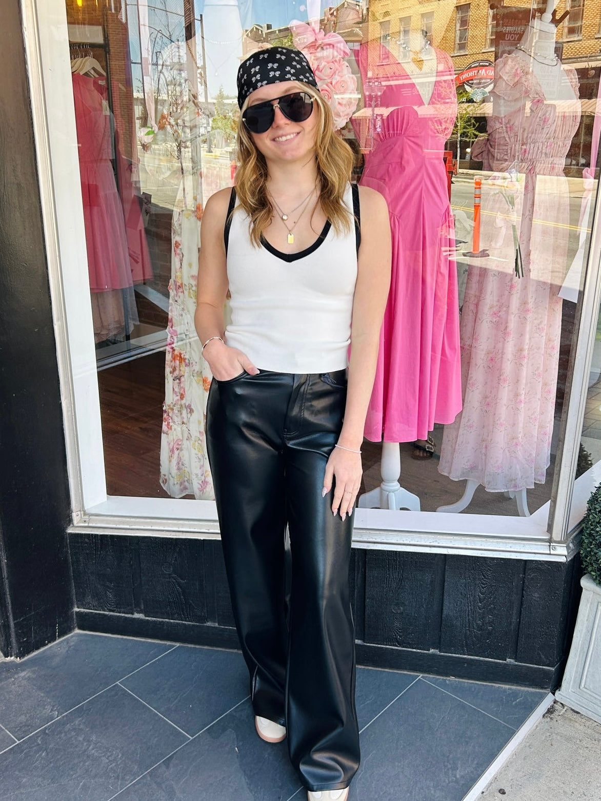 Nancy V Neck Knit Tank