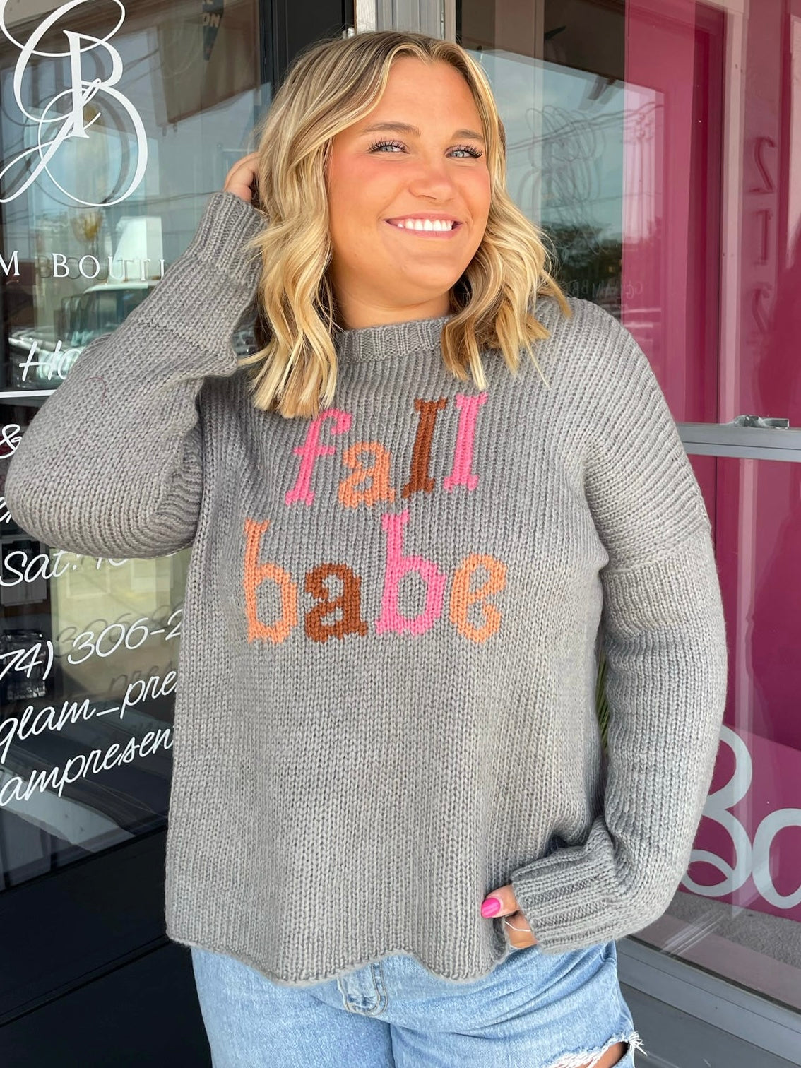 Fall Babe Crewneck Sweater - Final Sale