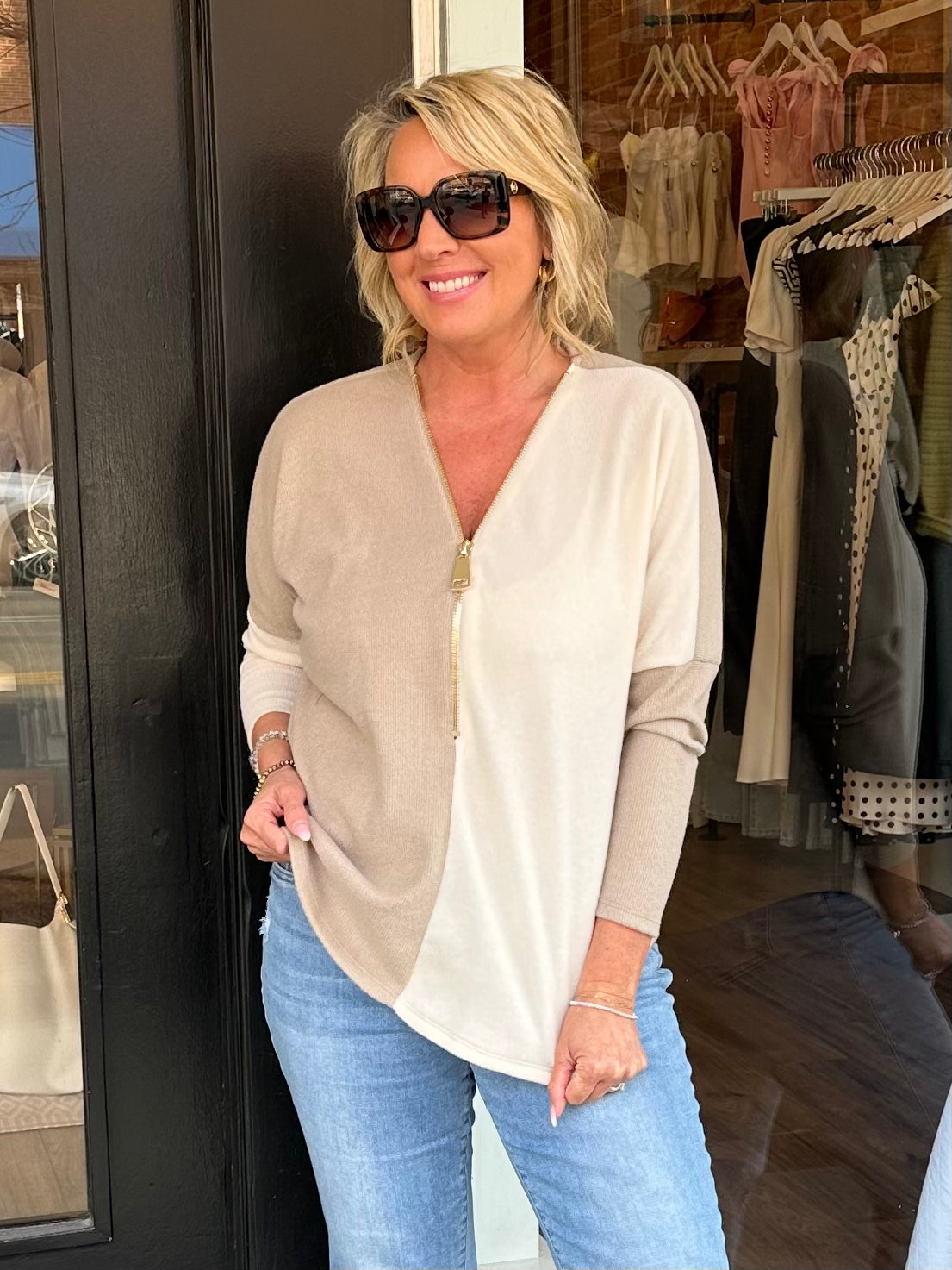 Bestselling Colorblock Zip Top