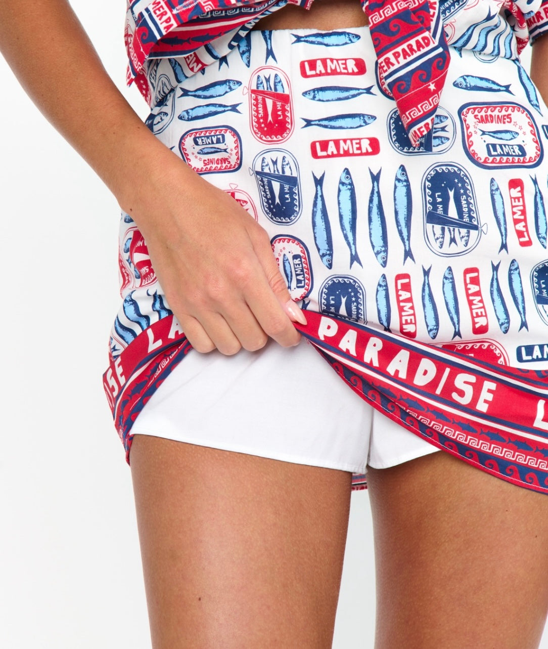 All Night Skort Sardine Border