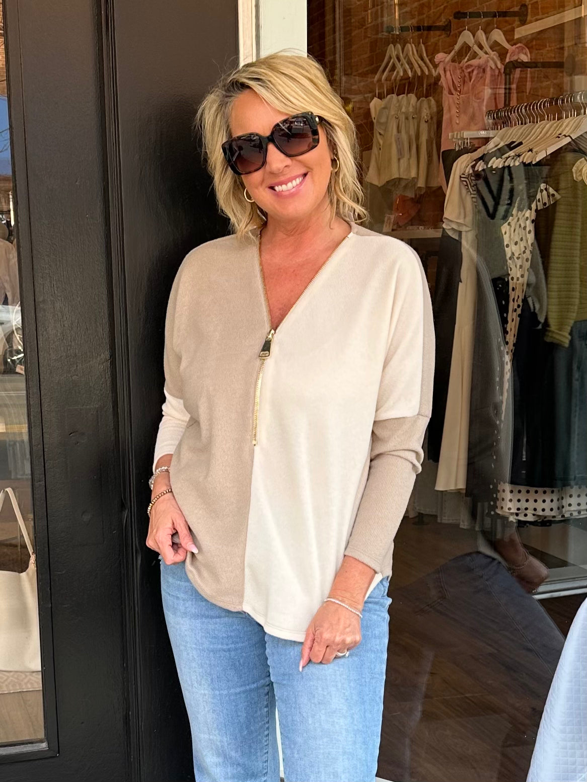 Bestselling Colorblock Zip Top