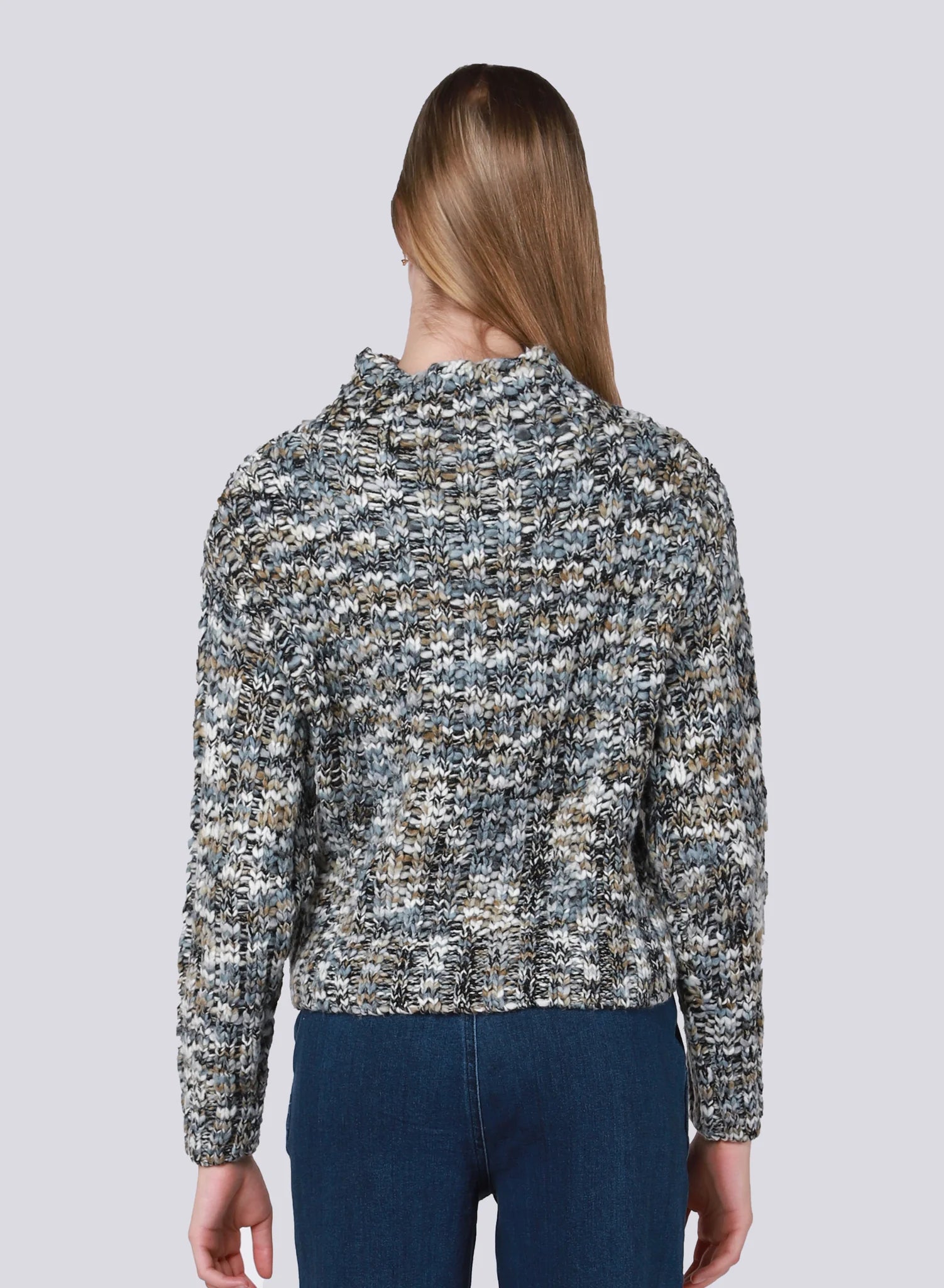 Multi Colored Textured Stitch Sweater