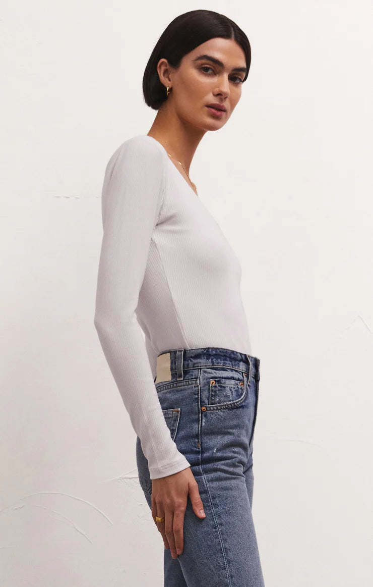 Aden V-Neck Rib Top