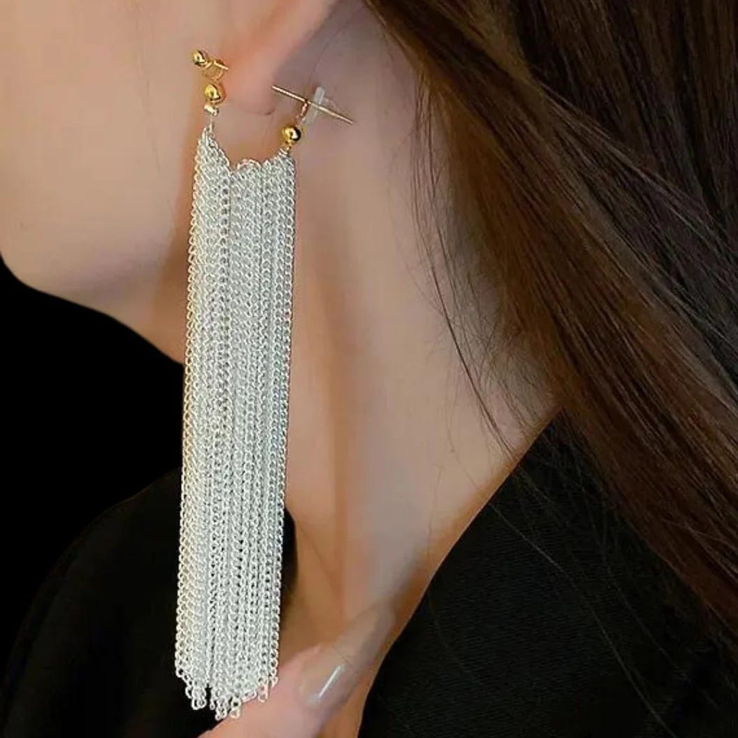Silver Tassel Earrings