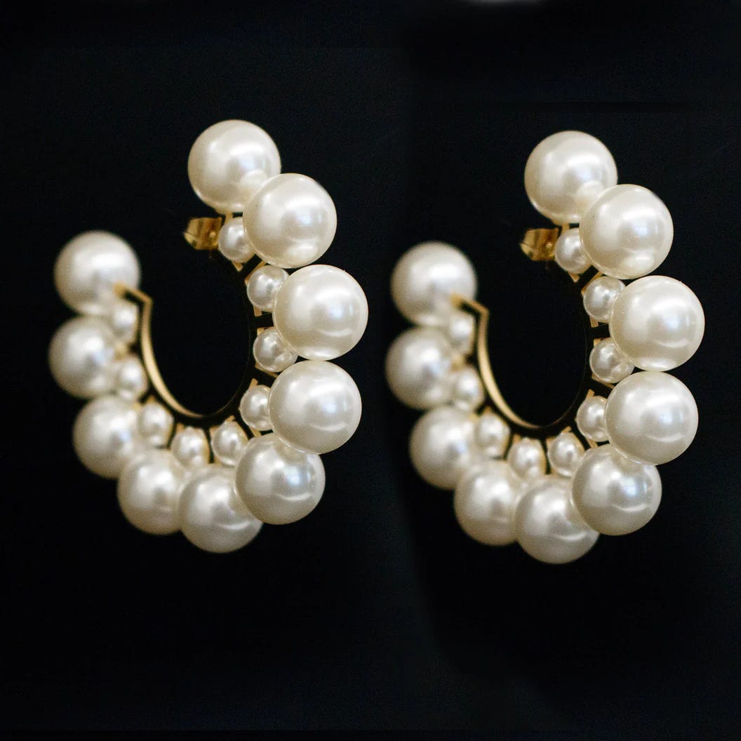 Pearl Hoop Earrings