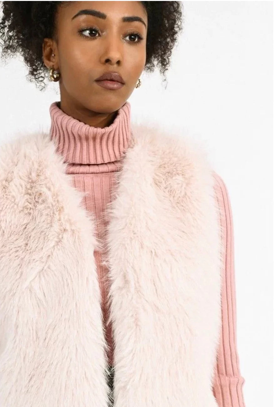 Pink Faux Fur Vest