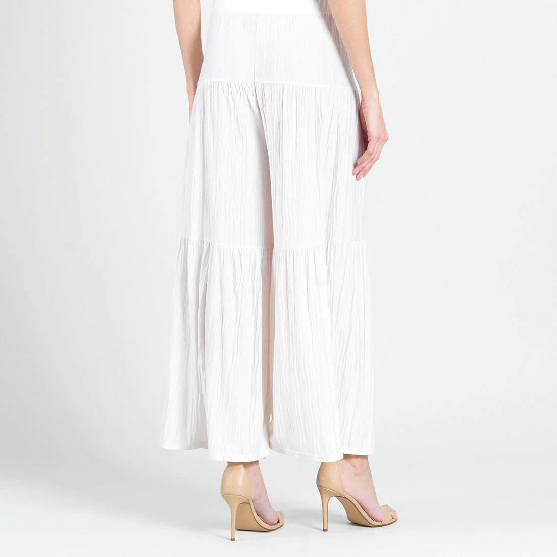 Ivory Pleated Tiered Skirt-Pant