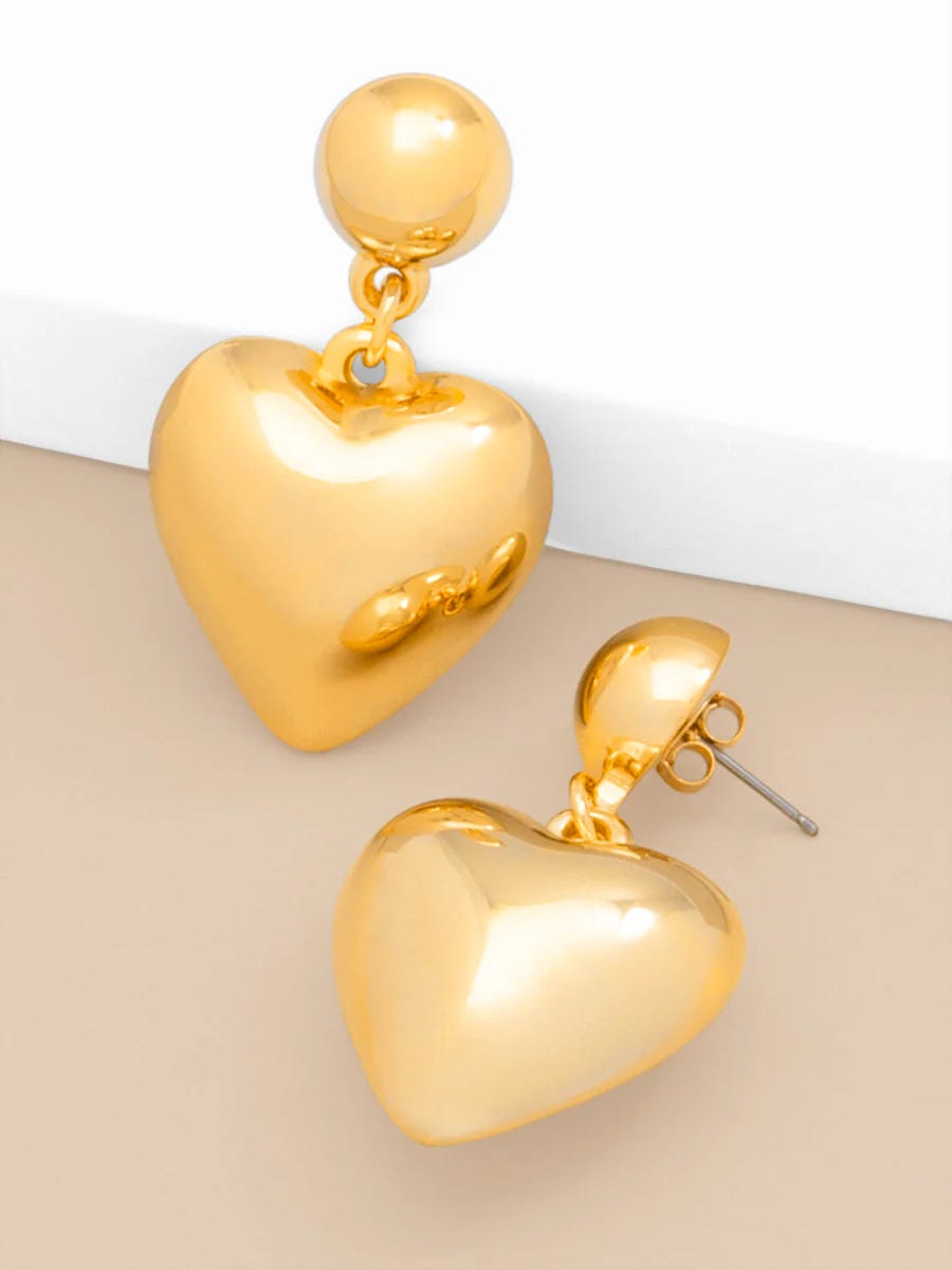 Chunky gold heart earrings