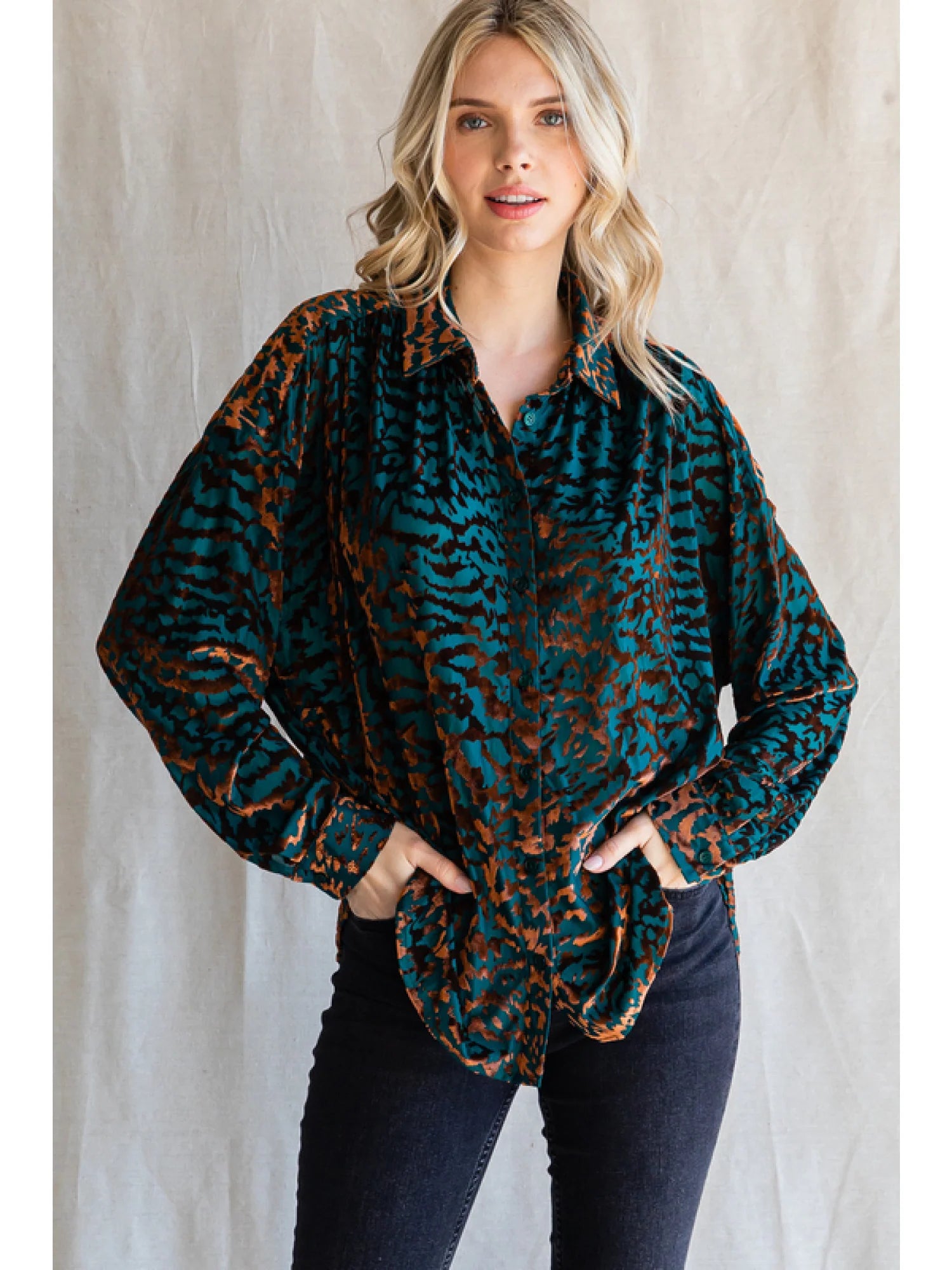 Velvet Burnout Blouse