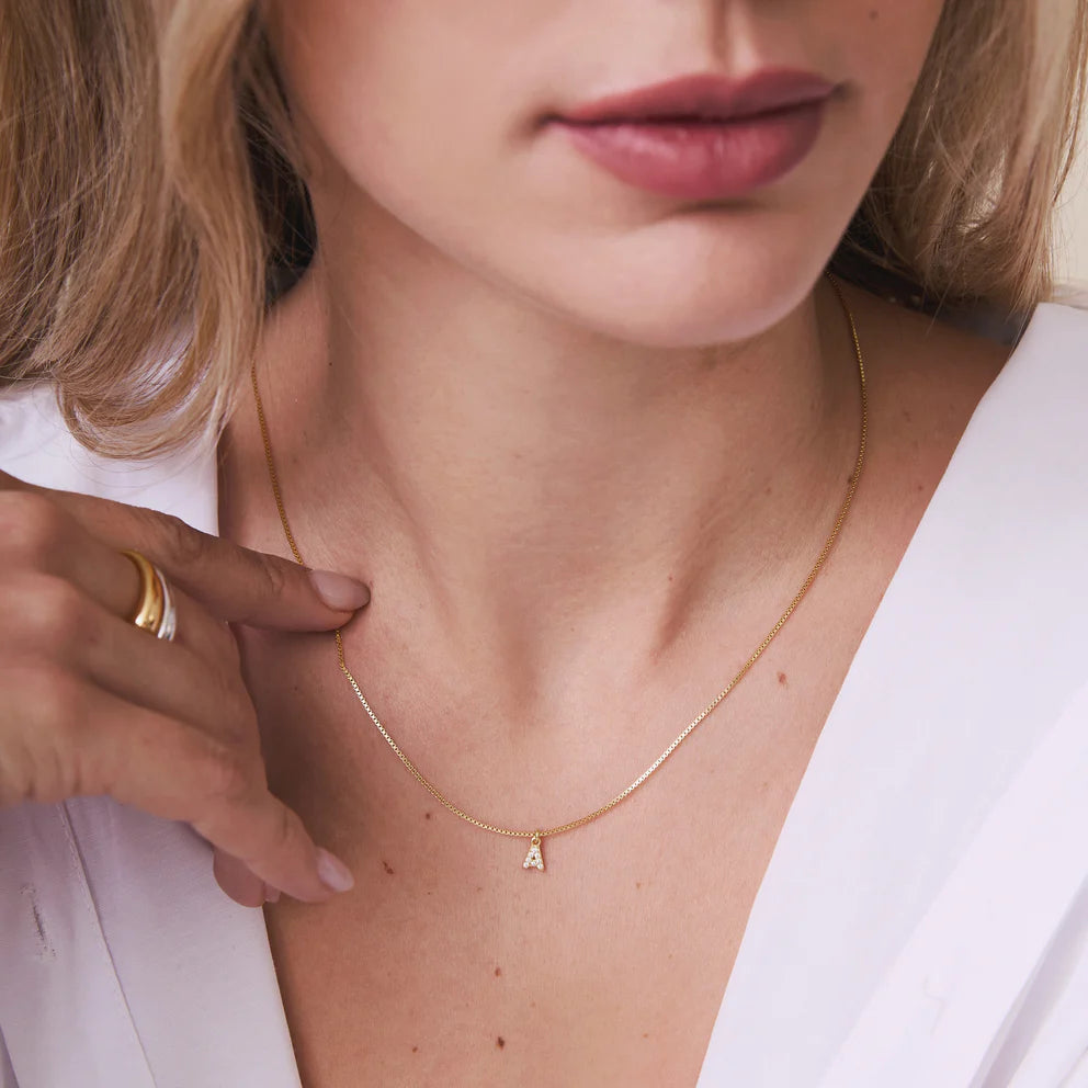 FYB Gold Petite Initial Necklace